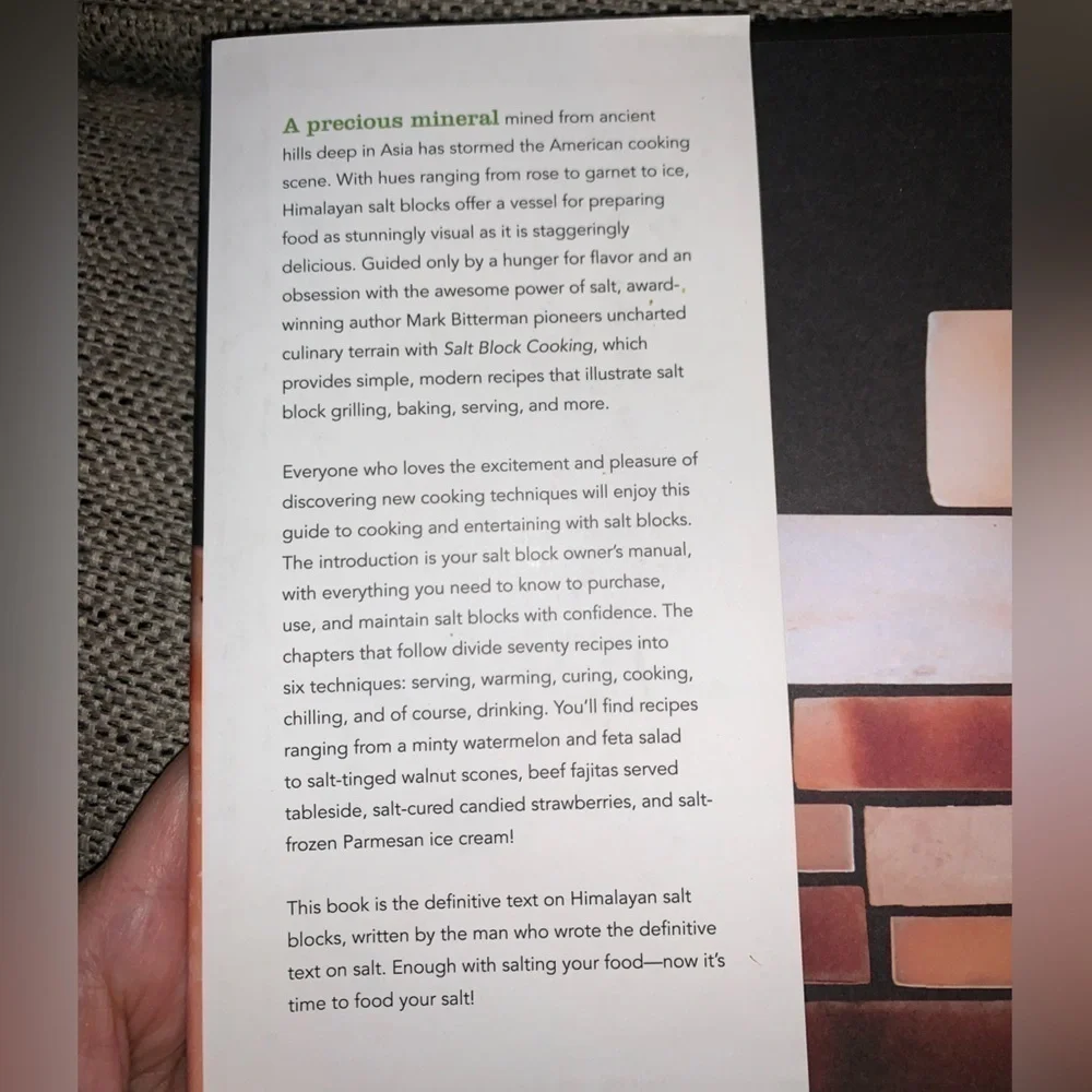 Salt block cooking recipe book Mark Bitterman best selling author of salted